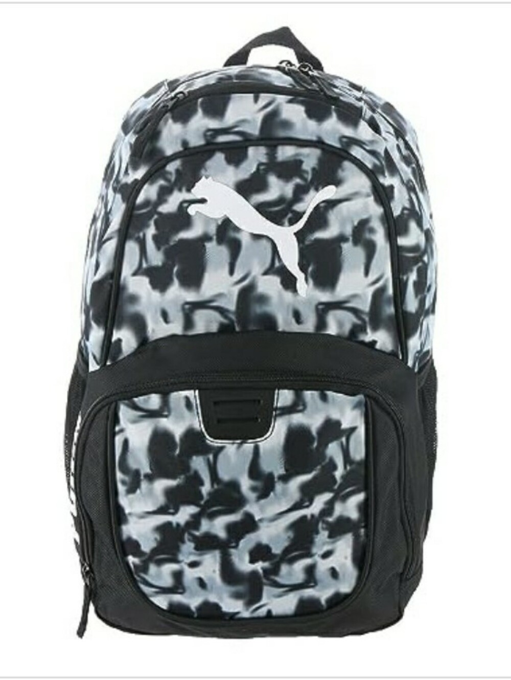 Puma Classic Core Backpack Bag In Black/Gray Camo Pattern